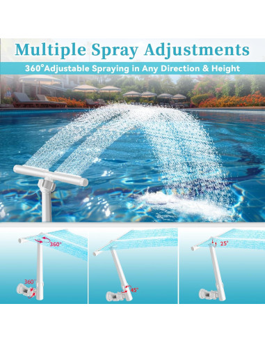Fuente de piscina solar Pallyou con luces LED 10 colores