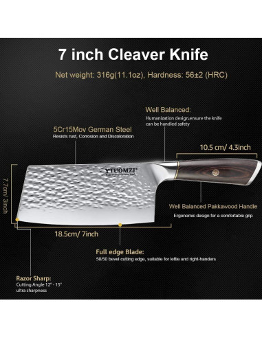 Cuchillo de Deshuesar Ytuomzi 18 cm Acero Inoxidable Antiadherente