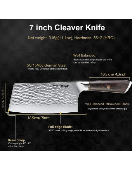 Cuchillo de Deshuesar Ytuomzi 18 cm Acero Inoxidable Antiadherente