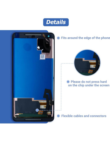 Reemplazo Pantalla Táctil LCD Goo-gle Pixel 2 XL Negro