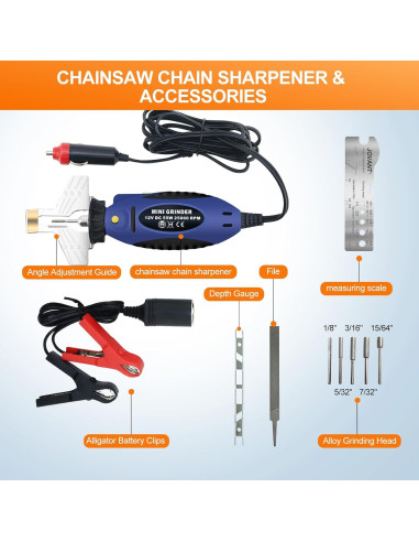 Kit de Afilador de Motosierra Eléctrica Jovant 12V 25000RPM