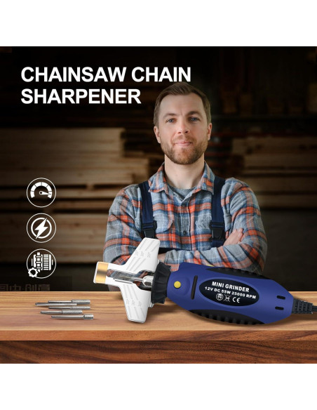 Kit de Afilador de Motosierra Eléctrica Jovant 12V 25000RPM