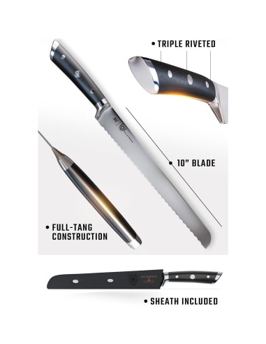 Cuchillo de Pan Serrado Dalstrong 25.4 cm Acero Alemán