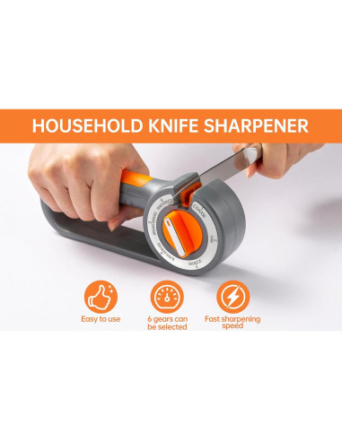 Afilador de cuchillos 6 en 1 Fyctio - Cerámica y Tungsteno