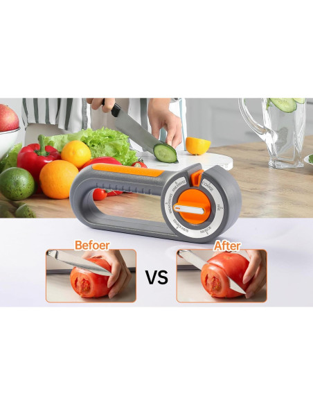 Afilador de cuchillos 6 en 1 Fyctio - Cerámica y Tungsteno