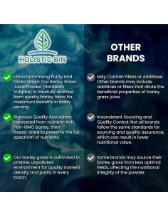 Jugo en Polvo de Césped de Cebada Orgánica Holistic Bin 50g 2