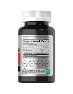 Píldoras de Cafeína Horbach 200mg con Té Verde - 200 Tabletas 2