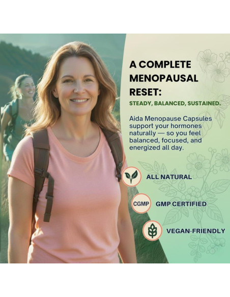 Cápsulas Aida Menopausia - Suplemento Hormonal con Ashwagandha y Maca - 60 Cápsulas