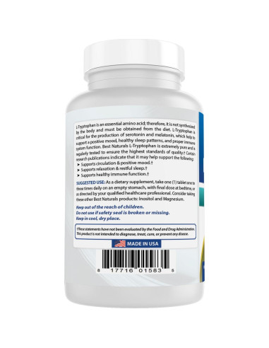 L-Triptófano 1000 mg Mejores Naturales 60 Tabletas
