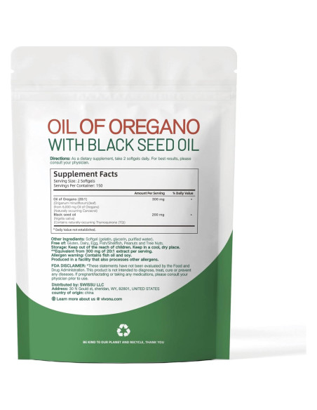 Cápsulas de Aceite de Orégano Orgánico VivoNu 300 Pcs