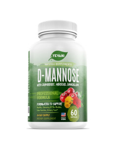 Cápsulas de D-Mannose 1000 mg YEVANI con Arándano y Hibisco