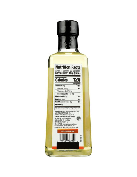 Aceite de Cártamo Orgánico Spectrum Naturals 473 ml - 2 Piezas