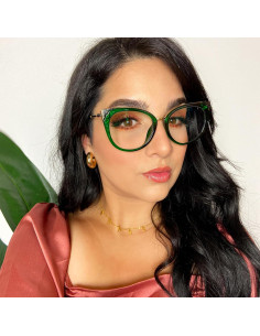 Gafas de luz azul Zeelool OP01934 ojo de gato verde para mujeres 2
