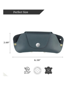 Estuche de Gafas de Cuero Genuino Toprank - Delgado y Ligero 2
