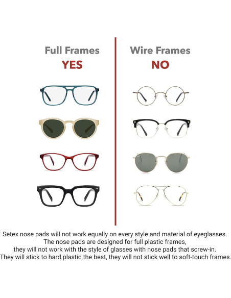 Setex Almohadillas Antideslizantes para Gafas 0.6mm - 5 Pares Negros