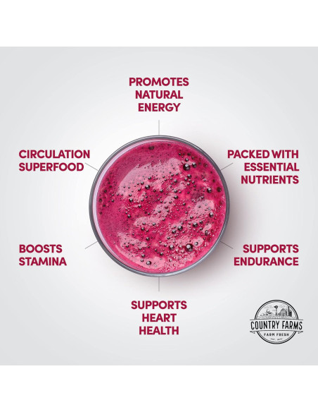 Polvo de Remolacha Country Farms 60 Porciones Sabor Cereza