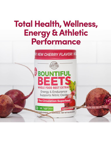 Polvo de Remolacha Country Farms 60 Porciones Sabor Cereza