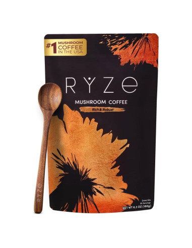 Café de Champiñones Tostado Oscuro RYZE 178.6g - Energía y Enfoque