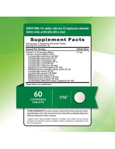 Probiotico Masticable Verdad de la Naturaleza 60 Conteo 6 Mil Millones CFU 2