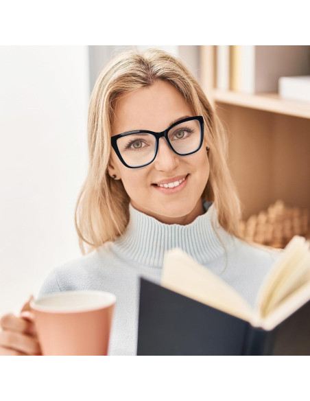 Gafas de lectura DXYXYO para mujeres, 3 pares, bloqueo luz azul