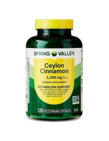 Suplemento Metabolismo Canela de Ceilán Spring Valley 120 Cápsulas