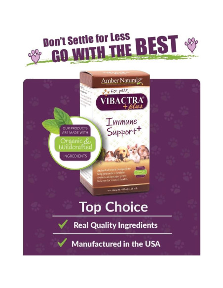 Suplemento Herbal Vibactra Plus Amber NaturalZ 118ml para Mascotas