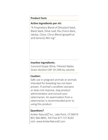 Suplemento Herbal Vibactra Plus Amber NaturalZ 118ml para Mascotas