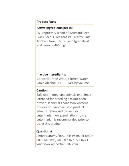 Suplemento Herbal Vibactra Plus Amber NaturalZ 118ml para Mascotas