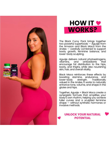 Suplemento Curvy Fruit Aguaje y Maca Negra 100g - Crecimiento Glúteos
