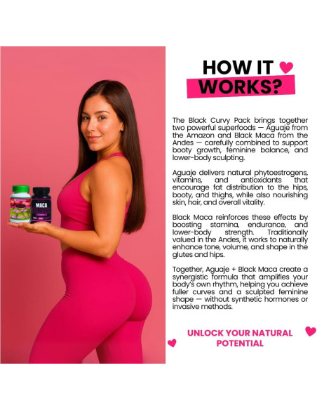 Suplemento Curvy Fruit Aguaje y Maca Negra 100g - Crecimiento Glúteos
