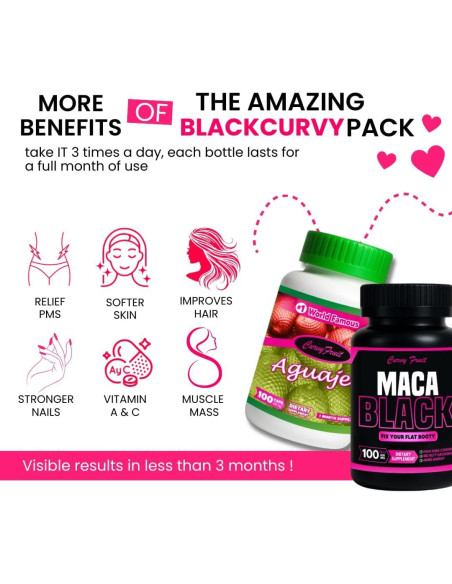Suplemento Curvy Fruit Aguaje y Maca Negra 100g - Crecimiento Glúteos