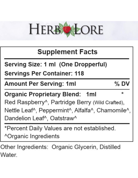 Té de embarazo Herb Lore Plus 118 ml - Preparación parto
