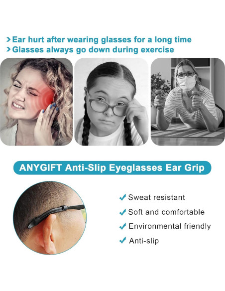 10 Pares Sujetadores Gafas ANYGIFT Silicona Antideslizante