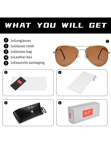 Gafas de Sol Pro Acme Polarizadas UV400 Unisex Marco Metal 58mm