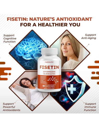 Suplemento Fisetina NuraFuse 150 Cápsulas Antienvejecimiento