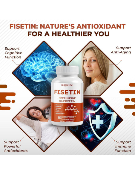 Suplemento Fisetina NuraFuse 150 Cápsulas Antienvejecimiento