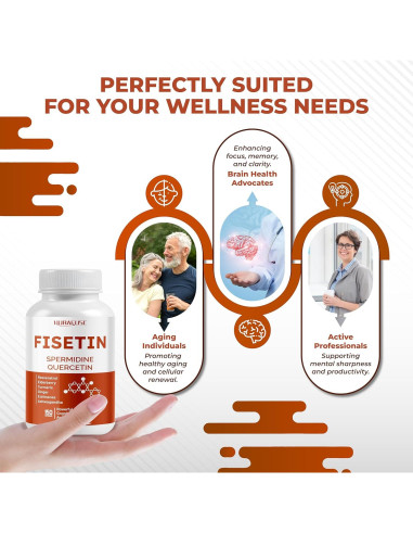 Suplemento Fisetina NuraFuse 150 Cápsulas Antienvejecimiento