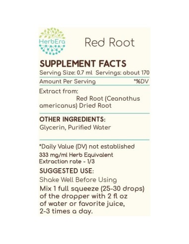 Extracto Herbal HerbEra Red Root 118 ml Sin Alcohol Concentrado