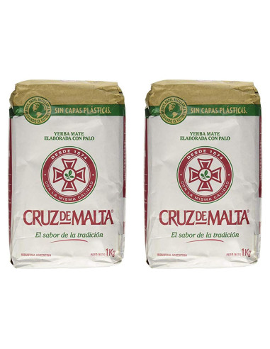 Cruz De Malta Yerba Mate 2 Paquetes de 1 Kg Cada Uno
