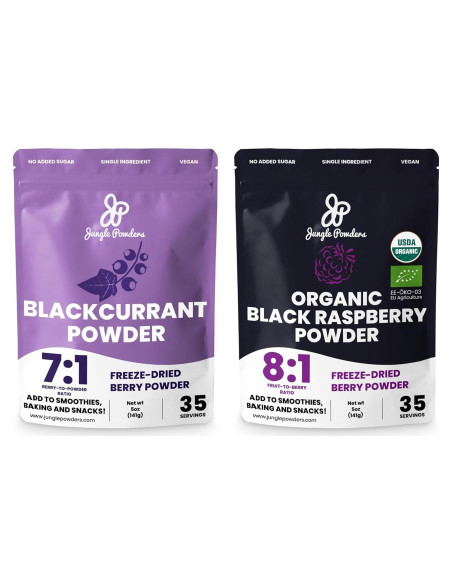 Paquete de 283g de Sirope de Grosella Negra y Frambuesa Negra Orgánica Jungle Powders