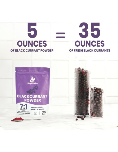 Paquete de 283g de Sirope de Grosella Negra y Frambuesa Negra Orgánica Jungle Powders