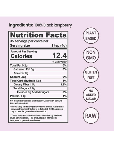 Paquete de 283g de Sirope de Grosella Negra y Frambuesa Negra Orgánica Jungle Powders