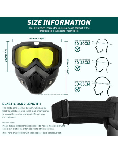 Gafas de motocross DREAMIZER con máscara facial removible