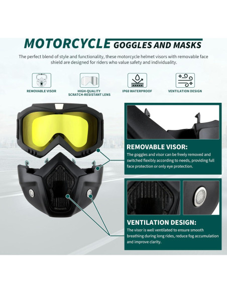 Gafas de motocross DREAMIZER con máscara facial removible