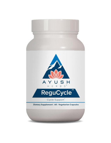 Suplemento Ayush Herbs Regu-Cycle 60 Cápsulas Vegetarianas - Equilibrio Hormonal Femenino