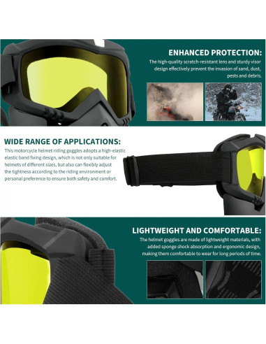 Gafas de motocross DREAMIZER con máscara facial removible