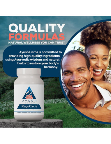 Suplemento Ayush Herbs Regu-Cycle 60 Cápsulas Vegetarianas - Equilibrio Hormonal Femenino