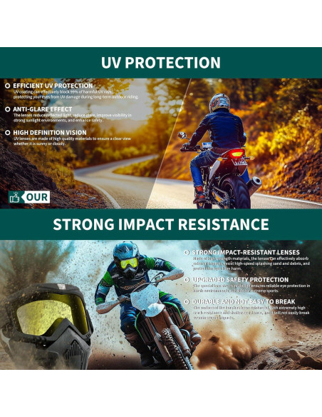 Gafas de motocross DREAMIZER con máscara facial removible
