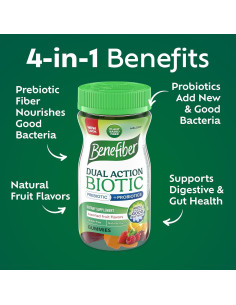 Gomitas de Fibra Prebiótica Benefiber 50 Unidades Sabor Frutas 2