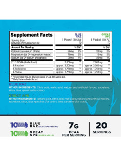 Paquete Variedad BCAA Primal 20 Stickpacks 7g Sabor Frambuesa y Manzana 2